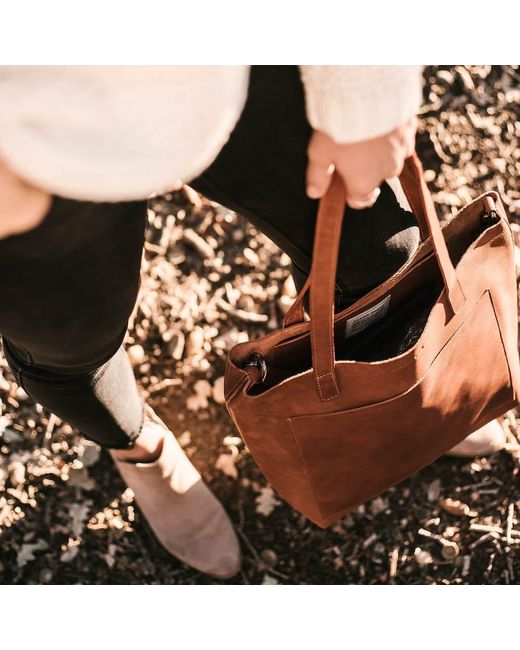 Made Free Brown Day Tote Leather Medium Camel for men