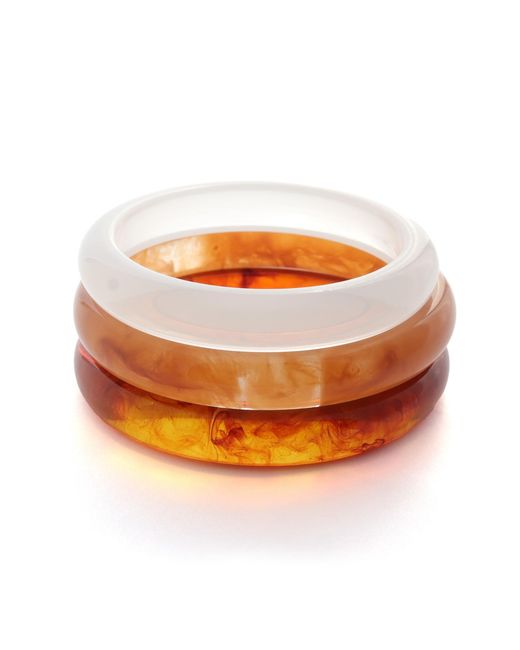 Hye Jane Jewelry Orange Neutrals Honey Tortoise Resin Bangle Set