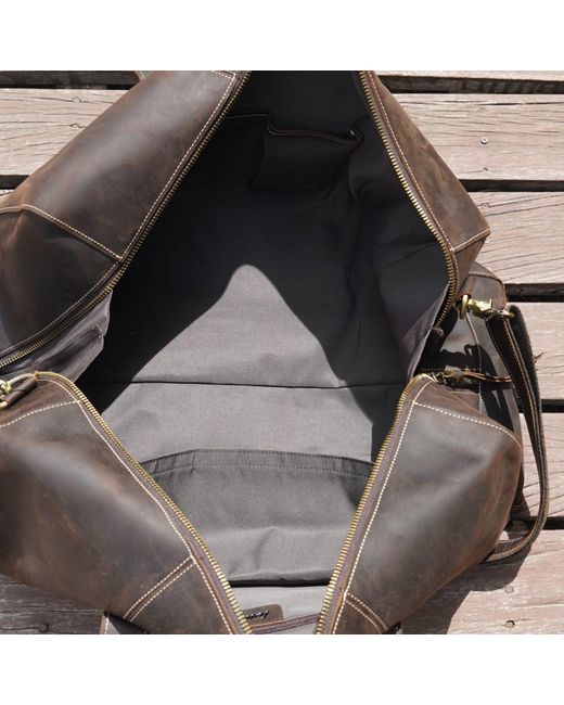 Touri Brown Classic Traveller Genuine Leather Holdall for men
