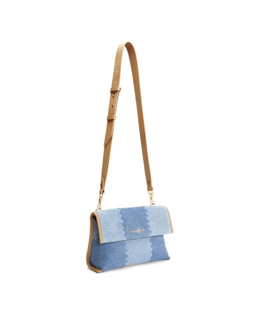 Orange Cube Blue Square Stitch Messenger Bag