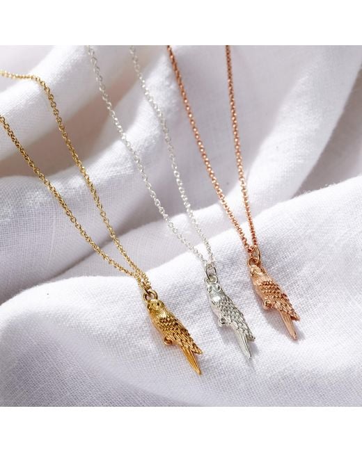 Posh Totty Designs Metallic Sterling Soulmate Parrot Charm Necklace