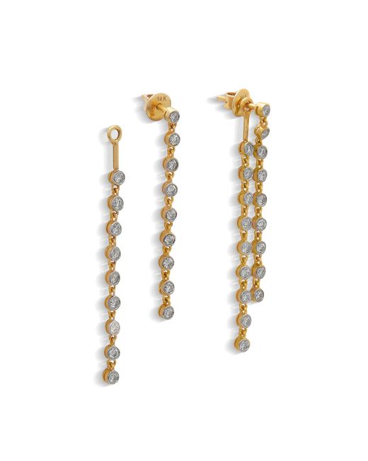 Dhwani Bansal Metallic Mizu Two Strand And Diamond Earrings