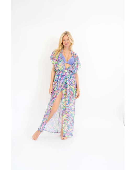 Leyla Maya Ltd Green Sophia Sheer Long Beach Dress