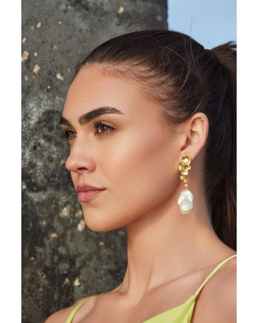Adriana Pappas Designs Metallic Artsy Pearl Drops
