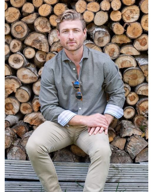 Koy Clothing Green Cotton-Cashmere Shirt for men