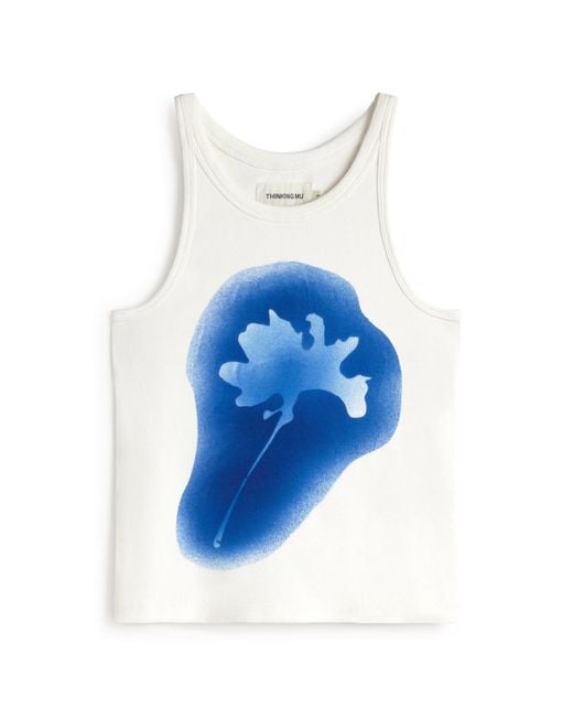 Thinking Mu Blue Harriet Halter Top