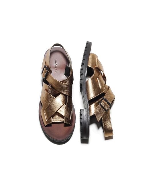 Mafalda Metallic Martina Strap Sandals