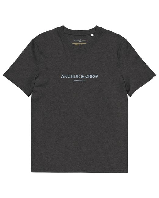 Anchor and Crew Black Heather Two Elysian Editions Organic Cotton T-Shirt for men