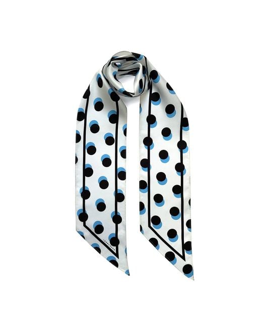 INGMARSON Black Polka Dot Twilly Neck Scarf