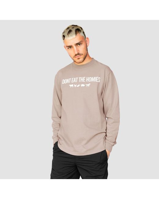 Dont Eat the Homies Brown Neutrals Three D Long Sleeve for men