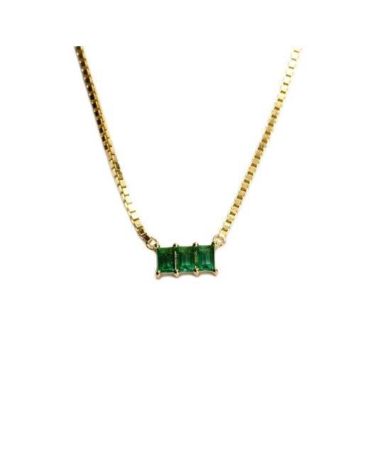 NASI SILVER Metallic Kadima Baguette Necklace- Spinel