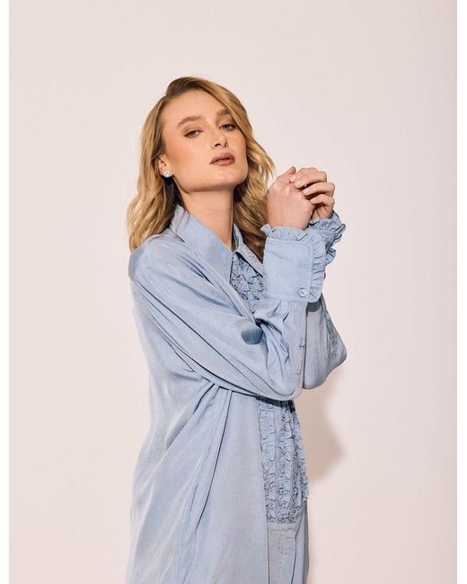 Lindsay Nicholas New York Gray Tuxedo Shirt Dress