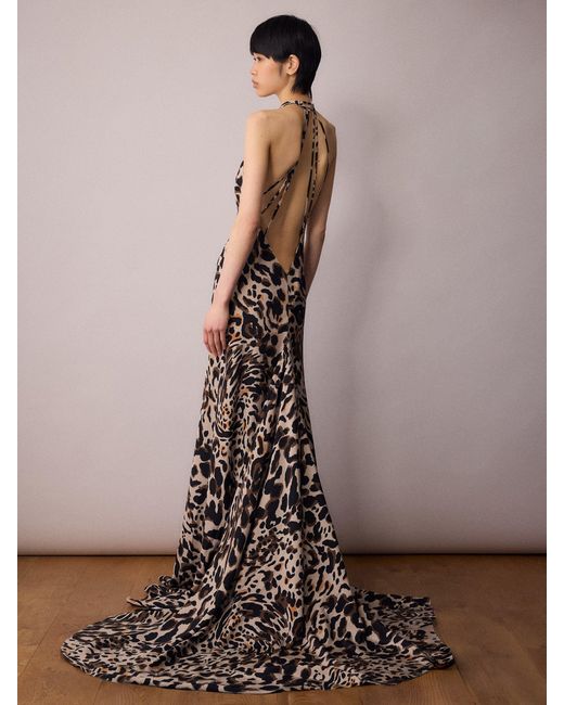 Amanda Thompson Couture Brown Marianne Bias Cut Dress Animal