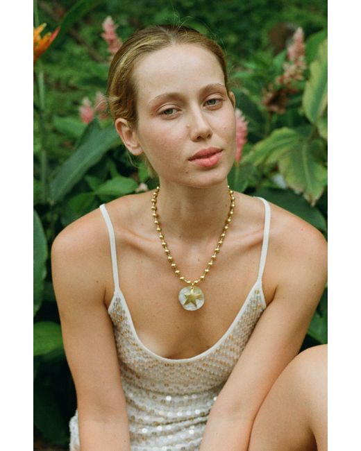 Sccollection Metallic Levi Star & Shell Necklace