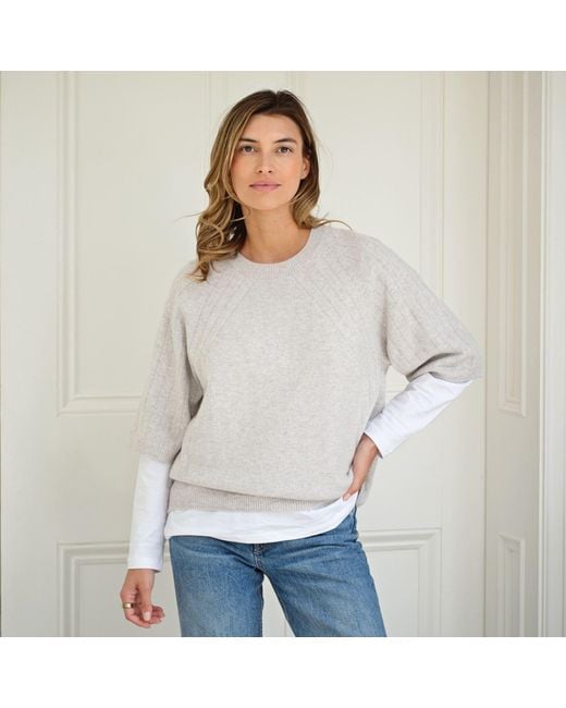 Cove Natural Brooke Boxy Short Sleeve Top