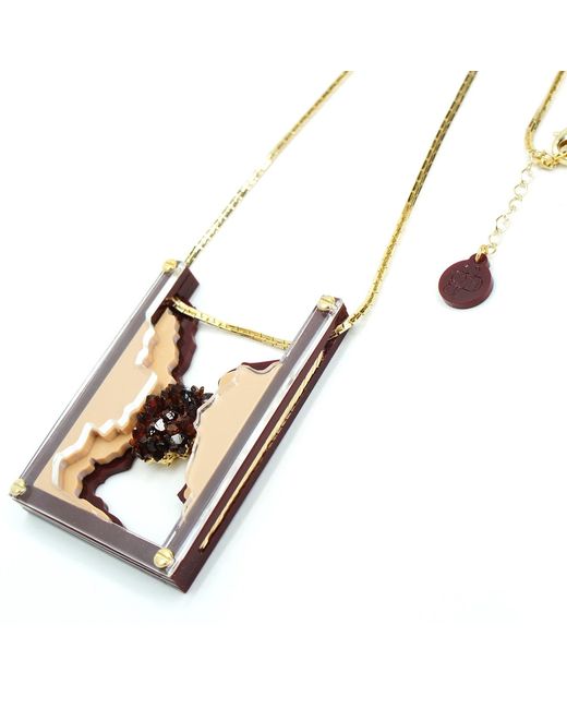 Gissa Bicalho Multicolor Handmade Acrylic Necklace Long Relief
