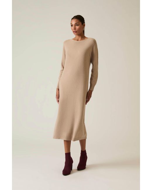 James Lakeland Natural Neutrals Taupe Knitted Midi Dress