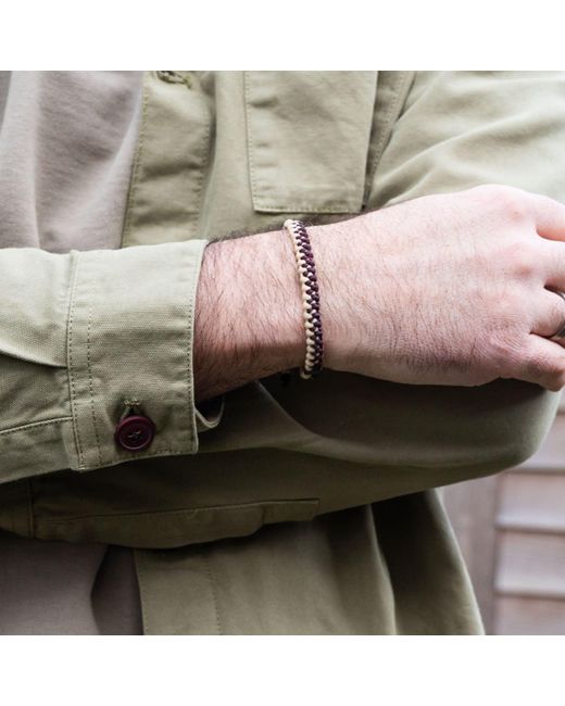 Harbour UK Bracelets Red Chunky Nautical Rope Bracelet – Wine & Cream Handmade for men