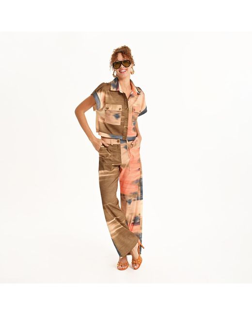 Lalipop Design Orange Soft Drape Straight-Leg Pants