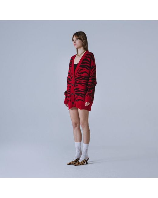 SVETA Milano Red Georgia Merino Wool Cardigan
