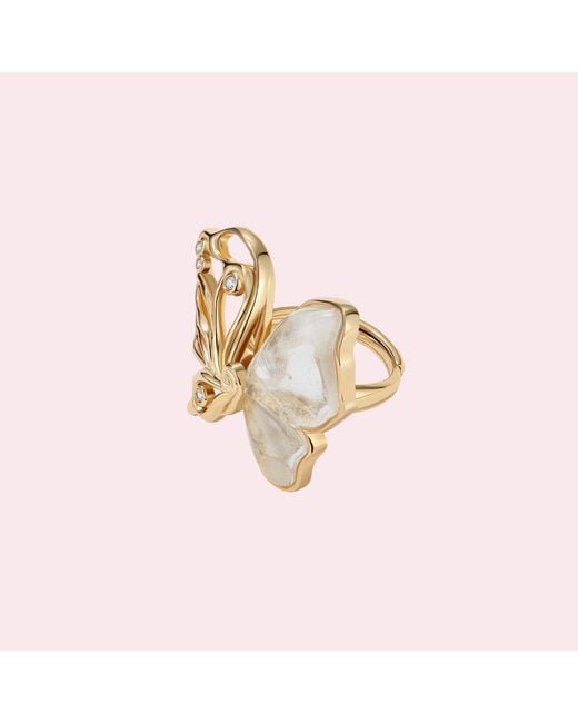Retro Chic Metallic Butterfly Serenade Ring