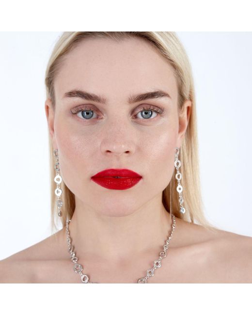 Lucy Quartermaine White Art Deco Halo Drop Earrings