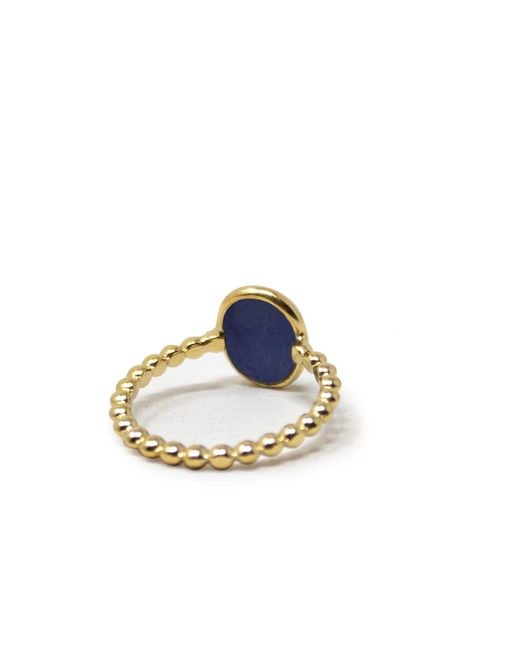 Vintouch Italy Blue Ginevra Mini Cameo Stacking Ring