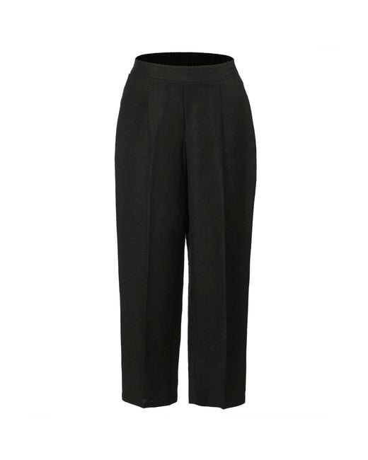 Smart and Joy Black Straight Linen Pants