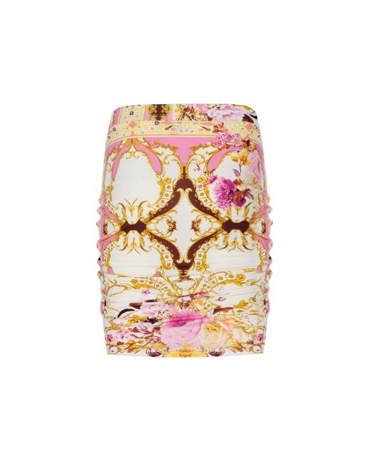 No'design White Monarch Ruched Mini Skirt