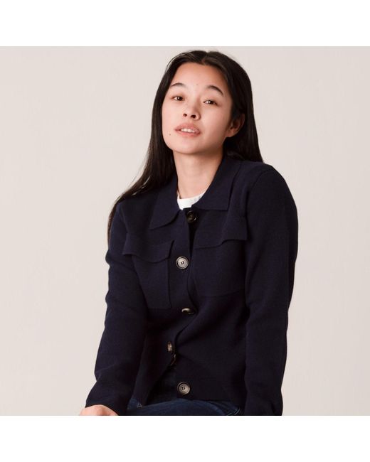Porridge Knitwear Blue Wool Rebecca Jacket