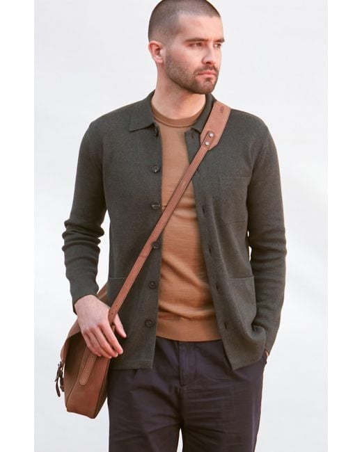 Paul James Knitwear Green Midweight Cotton Benjamin Work Shirt for men