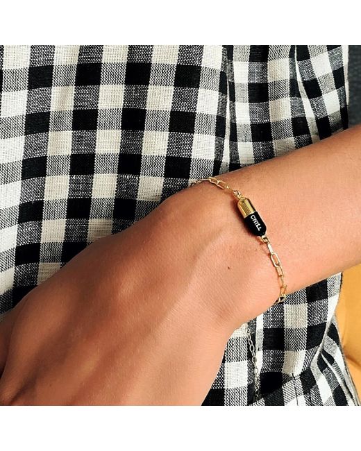 Kris Nations Multicolor Chill Pill Enamel Bracelet Gold Filled & Black Enamel
