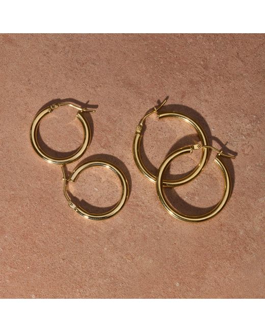 Zohreh Metallic Large Statement Hoop Earring Pair 9K