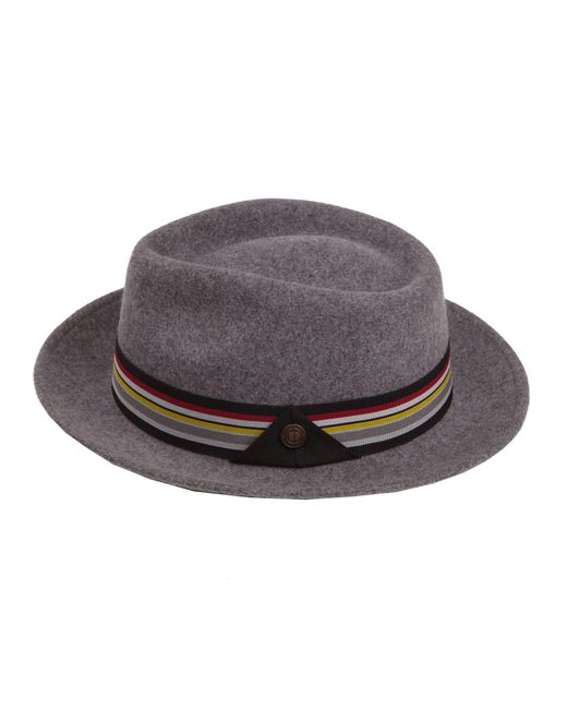 Dasmarca Hats Gray James Smoke Milange Felt Wide Brim Wool Felt Fedora Hat for men