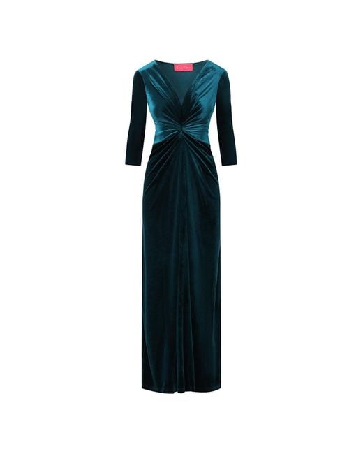 Beatrice von Tresckow Blue Velvet Maxi Lola Dress