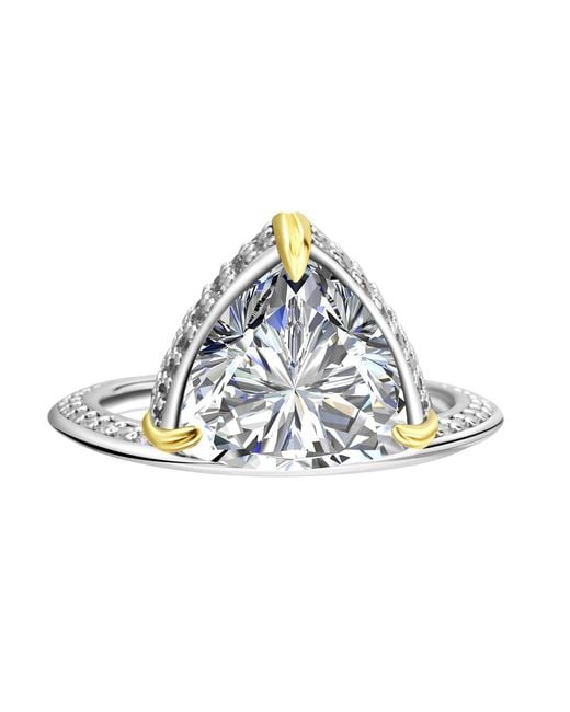 Onewildone White Life Is Short, Make It Sweet Triangle Solitaire Pinky Ring