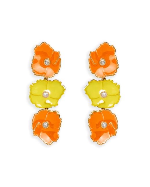 Lavani Jewels Orange And Prunus Earrings