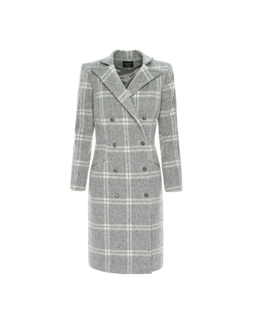 AVENUE No.29 Gray Check Wool Chester Coat