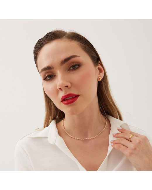 Spero London Metallic Handmade Rope Braided Sterling Beaded Chain Necklace