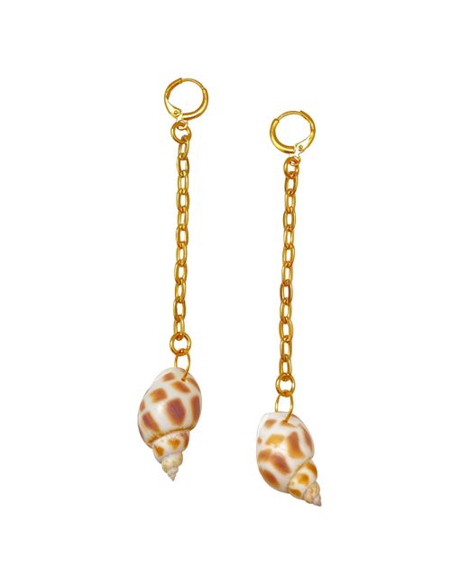 Smilla Brav Metallic Natural Shell Dangle Earrings Malta
