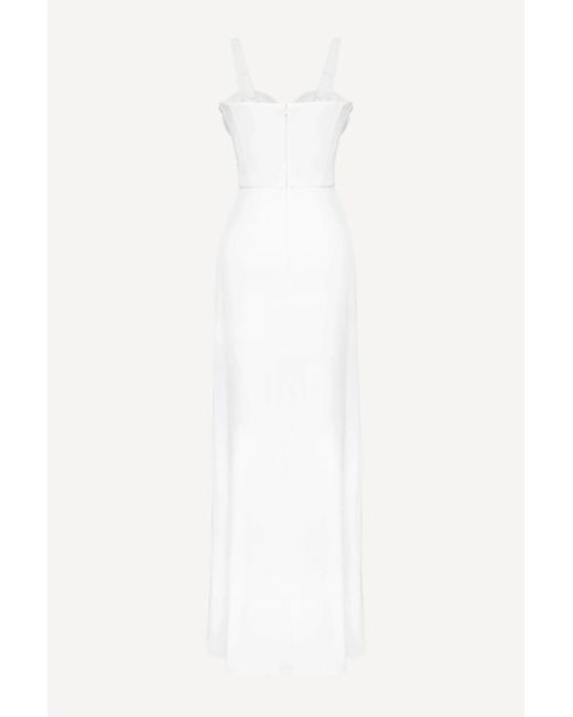 POST MERIDIEM White Milk Maxi Dress With Gathered Bodice