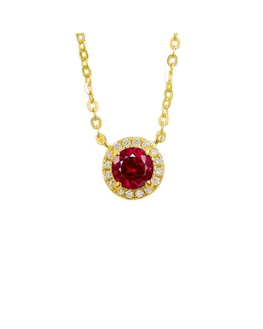 Juvetti Red Mars Necklace Set With Ruby & Diamond