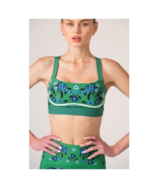 Jessie Zhao New York Green Emerald Echo Reversible Racerback Sports Bra