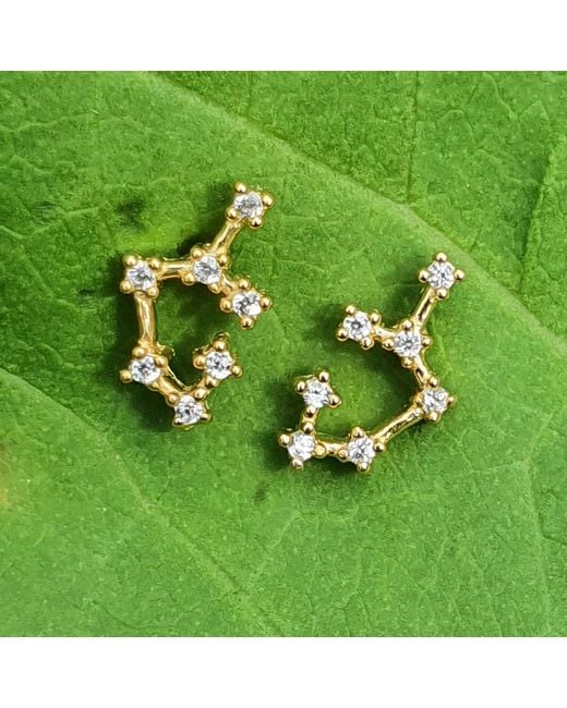 Harfi Metallic Sagittarius Star Sign Constellation Astrology Tiny Earrings