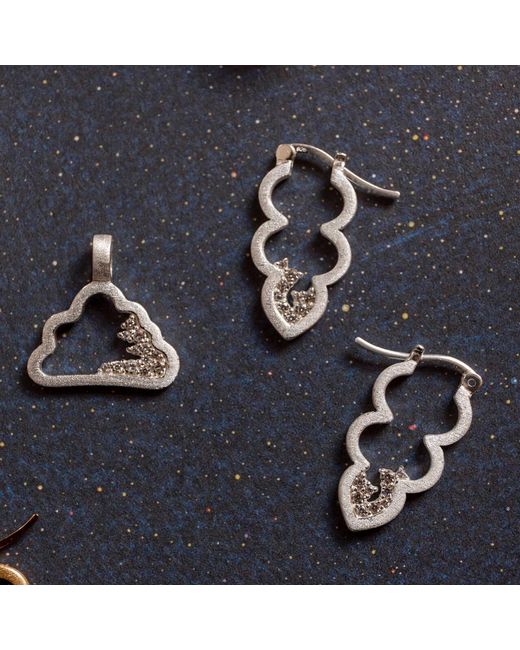 Claire Hill Designs Metallic Sparkly Cloud Hoop Earrings