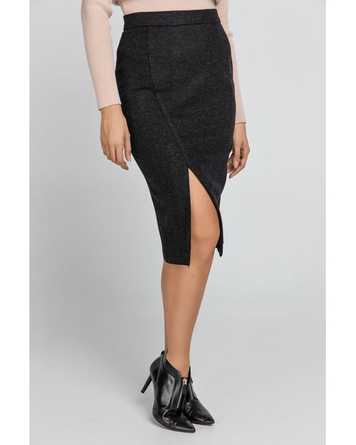 Conquista Black Mouflon Pencil Skirt