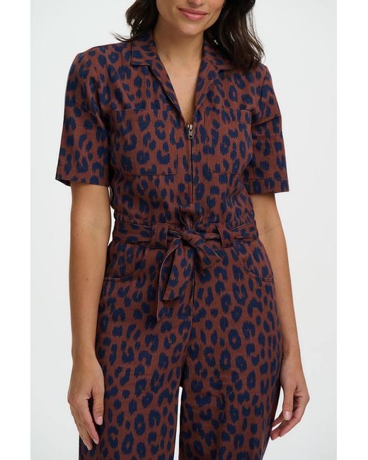Sugarhill Brown Meredith Boilersuit Rust, Ikat Leopard