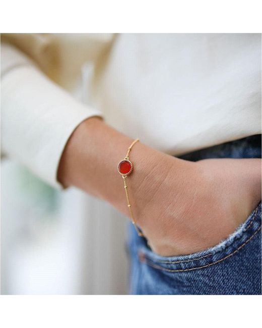 Auree Jewellery Metallic Barcelona July Carnelian Birthstone Bracelet