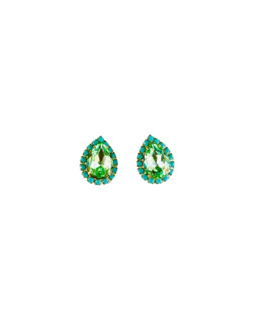 The Pink Reef Green Pear Stud
