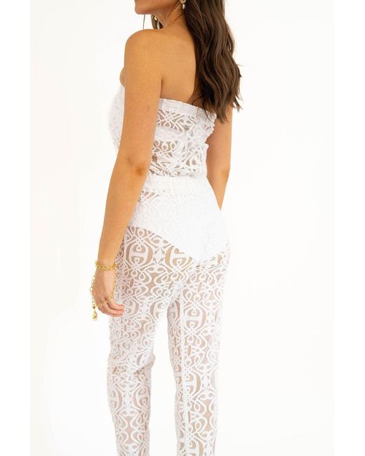 Leyla Maya Ltd White Hattie Bandeau Jumpsuit
